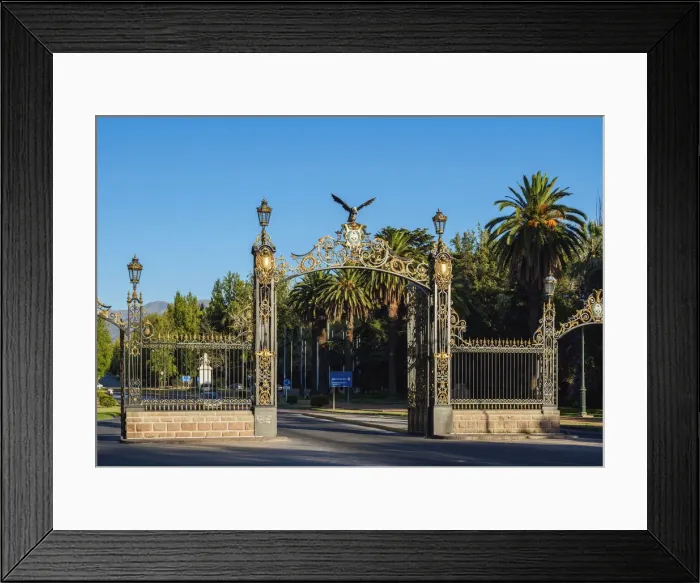 Framed Print : Portones del Parque, decorative gate, General San Martin Park, Mendoza, Argentina
