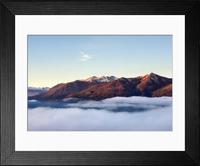 Framed Print : Mountains at sunrise, seen from Cerro Campanario, Nahuel Huapi National Park, Rio Framed Print : Mountains at sunrise, seen from Cerro Campanario, Nahuel Huapi National Park, Rio