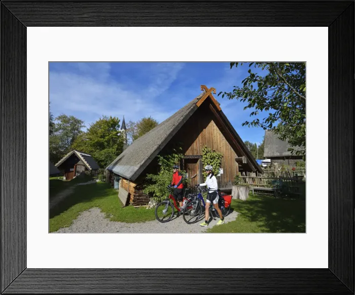 Framed Print : Electric cyclists push through Bayuwarendorf, Mattsee, Salzburg Lake District, Salzburg Framed Print : Electric cyclists push through Bayuwarendorf, Mattsee, Salzburg Lake District, Salzburg