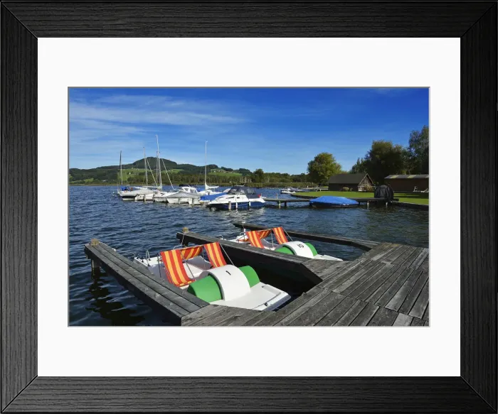 Framed Print : Boat rental at Obertrumersee, Salzburg Lake District, Salzburg, Austria Framed Print : Boat rental at Obertrumersee, Salzburg Lake District, Salzburg, Austria