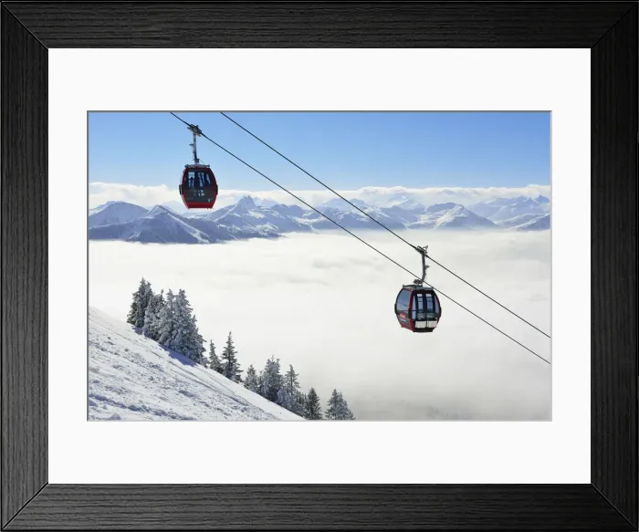 Framed Print : Cable car carries skiers to the slopes on the Hohe Salve, Hopfgarten, Tyrol, Austria MR Framed Print : Cable car carries skiers to the slopes on the Hohe Salve, Hopfgarten, Tyrol, Austria MR