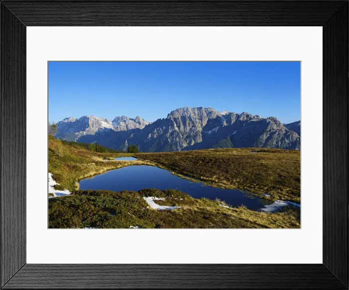 Framed Print : Mountain lake at the Hochstein, Defregger group, Carnic Dolomites, Upper Lienz, Pusteria Framed Print : Mountain lake at the Hochstein, Defregger group, Carnic Dolomites, Upper Lienz, Pusteria