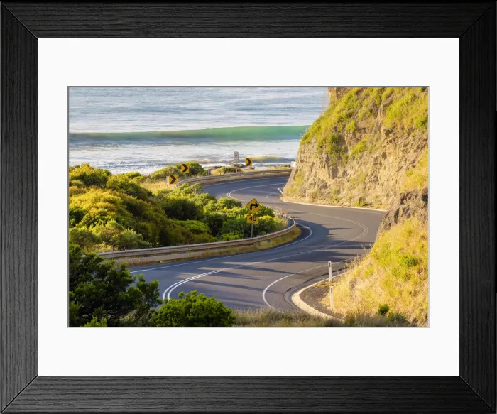 Framed Print : Great Ocean Road, Victoria, Australia. Bending road Framed Print : Great Ocean Road, Victoria, Australia. Bending road