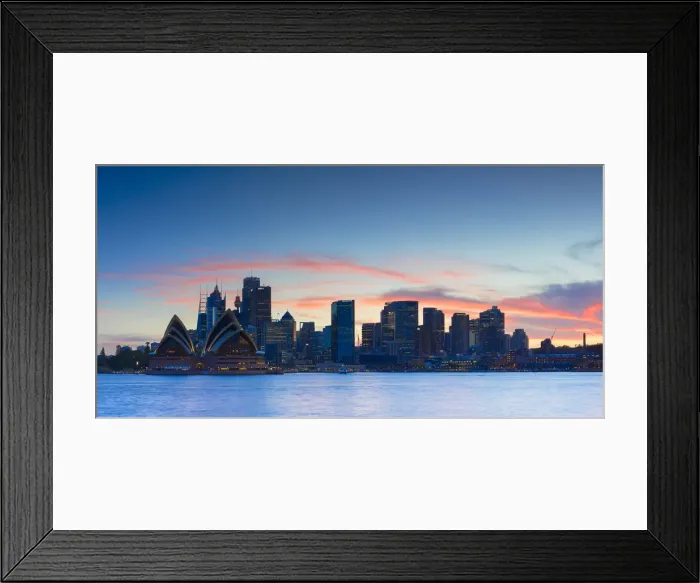 Framed Print : View of skyline at sunset, Sydney, New South Wales, Australia