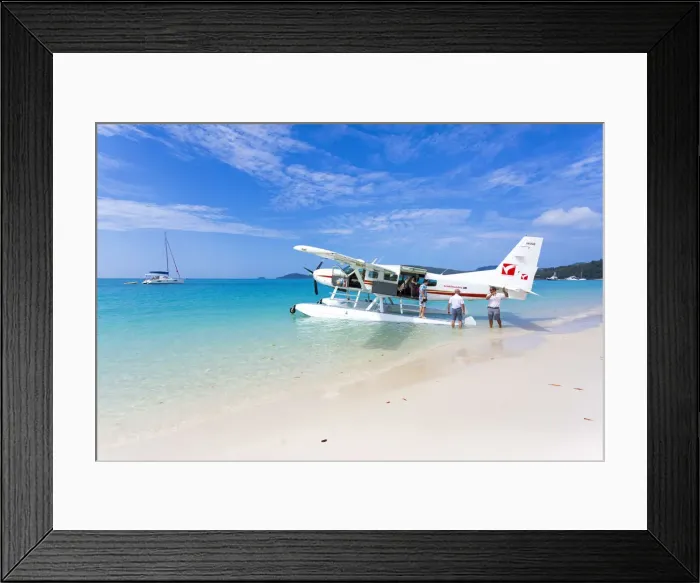 Framed Print : Cessna landed on Whitehaven Beach, Whitsundays. Queensland, Australia Framed Print : Cessna landed on Whitehaven Beach, Whitsundays. Queensland, Australia