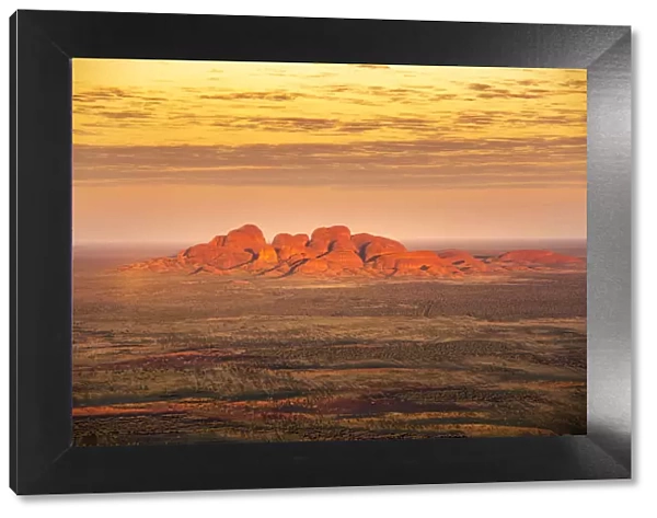 Kata Tjuta at sunrise, Aerial View, Red Center. Northern Territory, Australia
