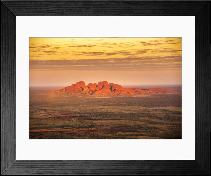 Framed Print : Kata Tjuta at sunrise, Aerial View, Red Center. Northern Territory, Australia Framed Print : Kata Tjuta at sunrise, Aerial View, Red Center. Northern Territory, Australia