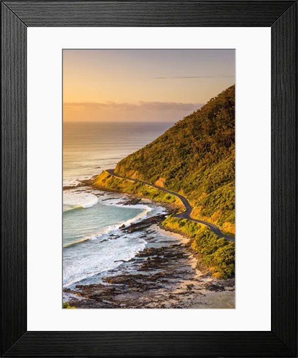 Framed Print : Great Ocean Road, Victoria, Australia. High angle view at sunrise Framed Print : Great Ocean Road, Victoria, Australia. High angle view at sunrise