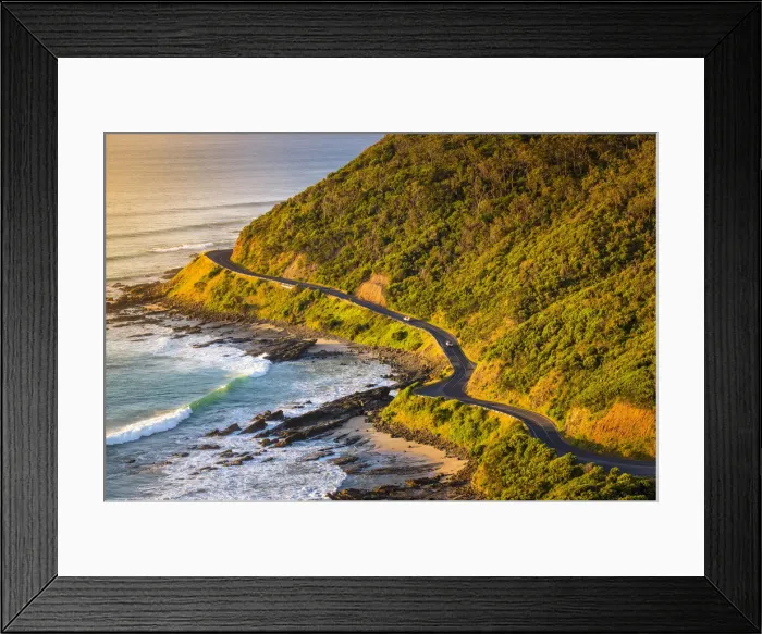 Framed Print : Great Ocean Road, Victoria, Australia. High angle view at sunrise Framed Print : Great Ocean Road, Victoria, Australia. High angle view at sunrise