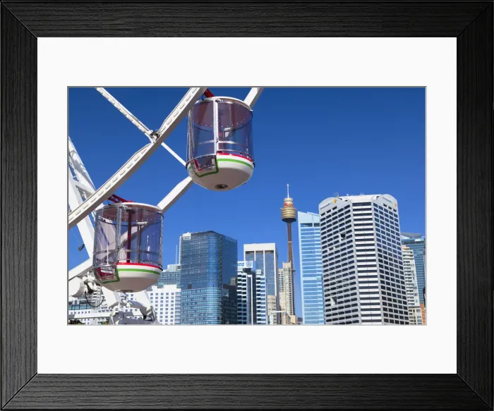 Framed Print : Ferris wheel in Darling Harbour, Sydney, New South Wales, Australia Framed Print : Ferris wheel in Darling Harbour, Sydney, New South Wales, Australia