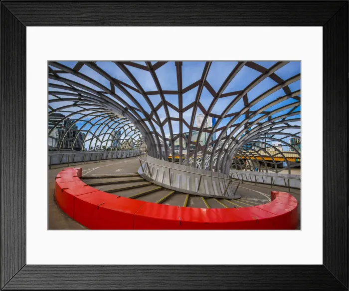 Framed Print : Melbourne, Victoria, Australia. Webb Bridge at Docklands Framed Print : Melbourne, Victoria, Australia. Webb Bridge at Docklands