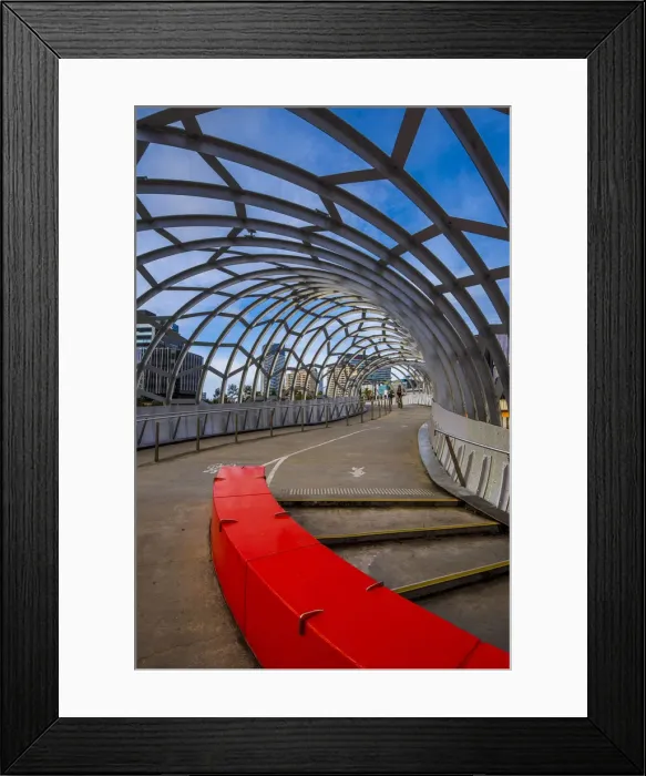 Framed Print : Melbourne, Victoria, Australia. Webb Bridge at Docklands Framed Print : Melbourne, Victoria, Australia. Webb Bridge at Docklands