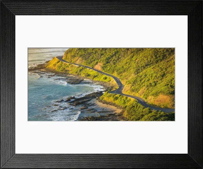 Framed Print : Great Ocean Road, Victoria, Australia. High angle view at sunrise
