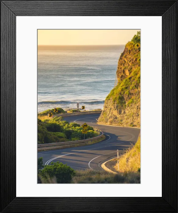 Framed Print : Great Ocean Road, Victoria, Australia. Bending road Framed Print : Great Ocean Road, Victoria, Australia. Bending road