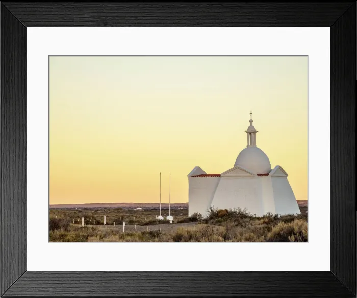 Framed Print : Fuerte San Jose Chapel at dusk, Valdes Peninsula, UNESCO World Heritage Site, Chubut Framed Print : Fuerte San Jose Chapel at dusk, Valdes Peninsula, UNESCO World Heritage Site, Chubut
