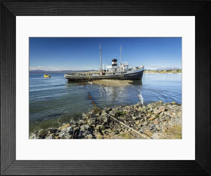 Framed Print : Historic St. Christopher shipwreck on shore at Ushuaia, Tierra del Fuego Province Framed Print : Historic St. Christopher shipwreck on shore at Ushuaia, Tierra del Fuego Province