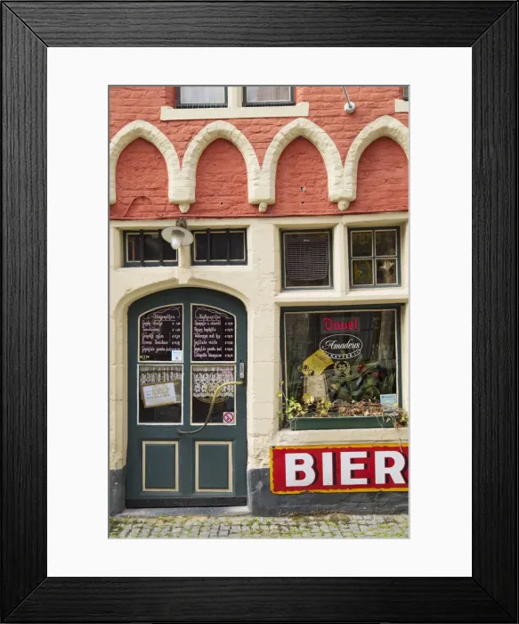 Framed Print : Bar in Patershol, Ghent, Flanders, Belgium