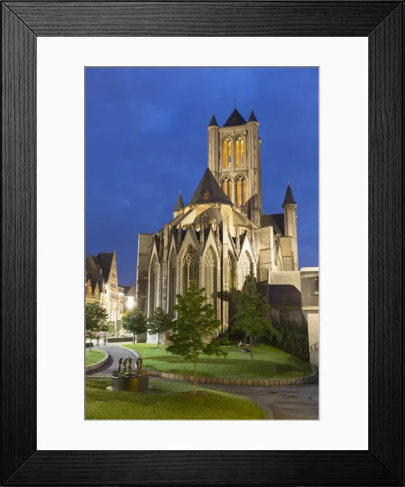 Framed Print : St Nicholas Church at dusk, Ghent, Flanders, Belgium Framed Print : St Nicholas Church at dusk, Ghent, Flanders, Belgium