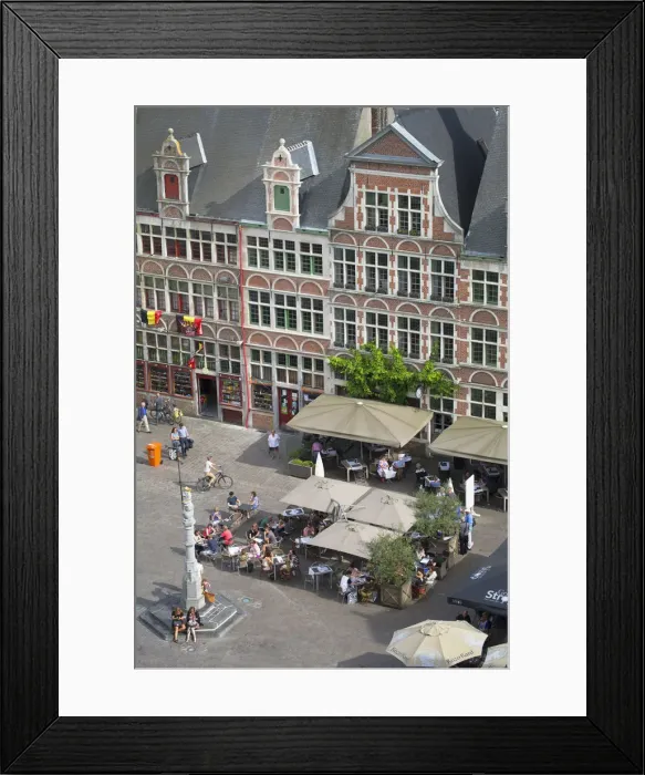 Framed Print : View of square in Patershol, Ghent, Flanders, Belgium