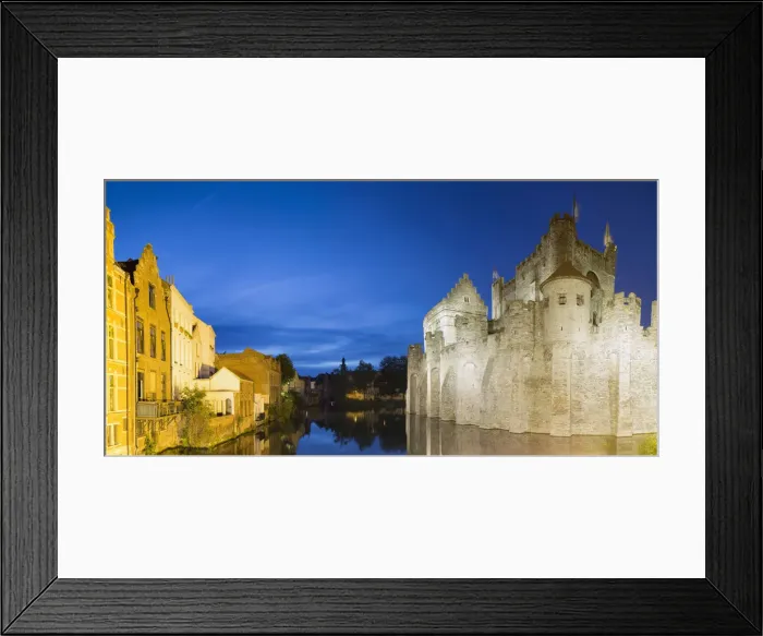 Framed Print : Gravensteen (Castle of the Counts) at dusk, Ghent, Flanders, Belgium Framed Print : Gravensteen (Castle of the Counts) at dusk, Ghent, Flanders, Belgium
