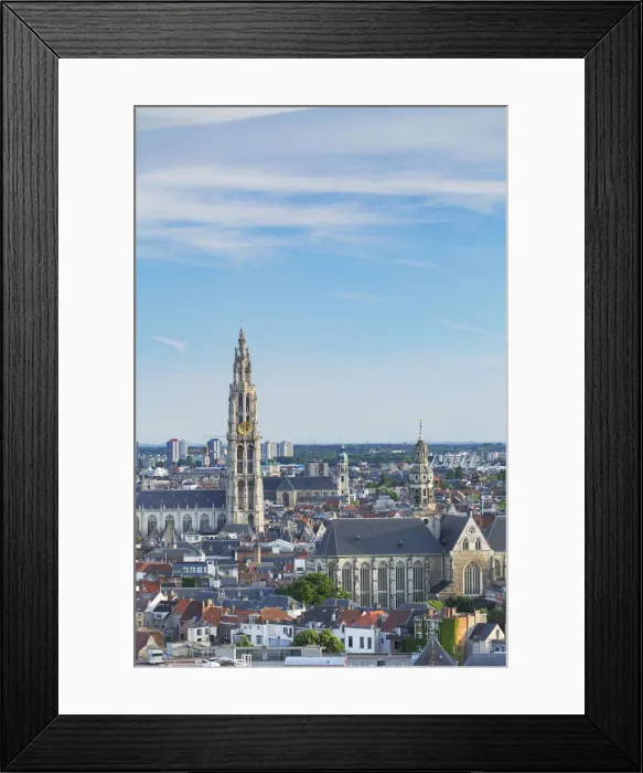 Framed Print : View of Onze-Lieve-Vrouwe Cathedral, Antwerp, Flanders, Belgium