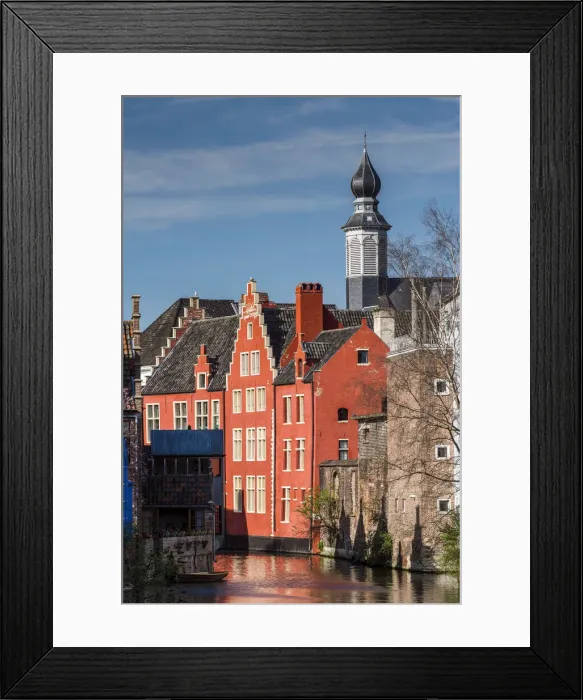 Framed Print : Water canal in Ghent, East Flanders, Belgium Framed Print : Water canal in Ghent, East Flanders, Belgium