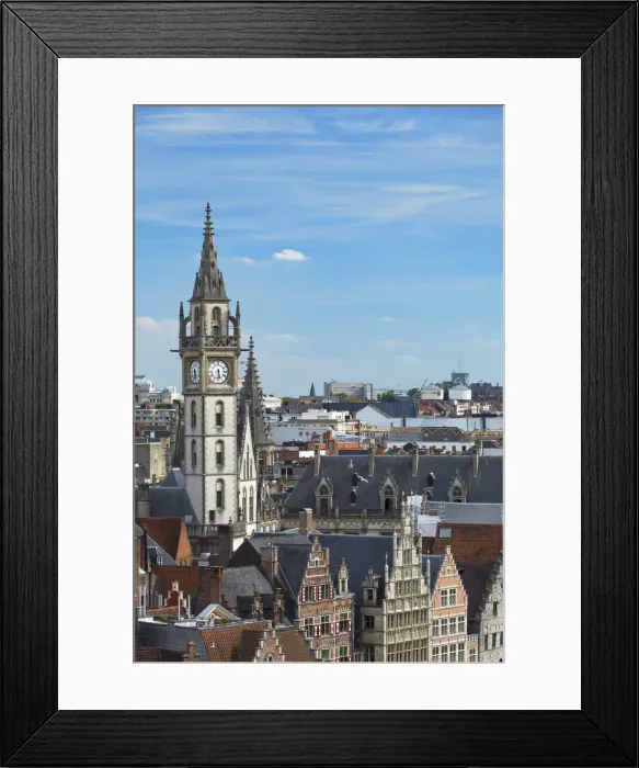 Framed Print : View of Town Hall and historic centre, Ghent, Flanders, Belgium Framed Print : View of Town Hall and historic centre, Ghent, Flanders, Belgium