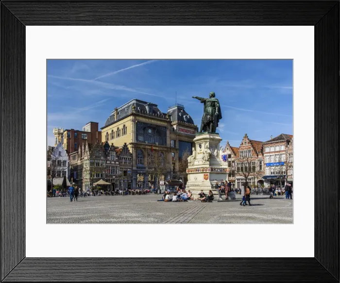 Framed Print : Vrijdagmarkt square, Ghent, East Flanders, Belgium Framed Print : Vrijdagmarkt square, Ghent, East Flanders, Belgium