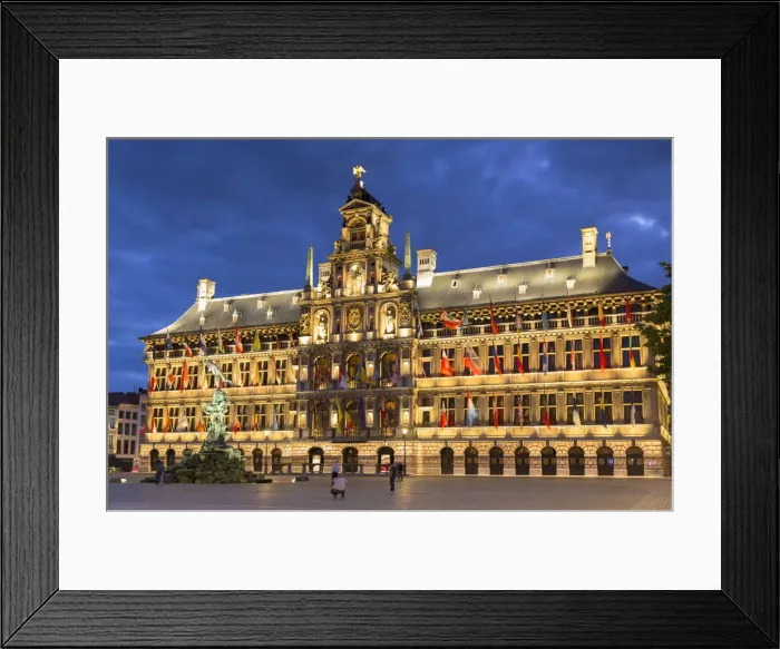 Framed Print : Town Hall (Stadhuis) in Main Market Square, Antwerp, Flanders, Belgium Framed Print : Town Hall (Stadhuis) in Main Market Square, Antwerp, Flanders, Belgium