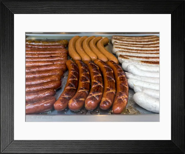 Framed Print : Wurstel sausages stand, Vienna, Austria Framed Print : Wurstel sausages stand, Vienna, Austria