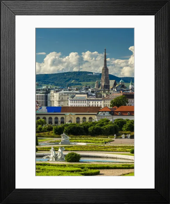 Framed Print : City skyline with St. Stephens Cathedral, Vienna, Austria Framed Print : City skyline with St. Stephens Cathedral, Vienna, Austria