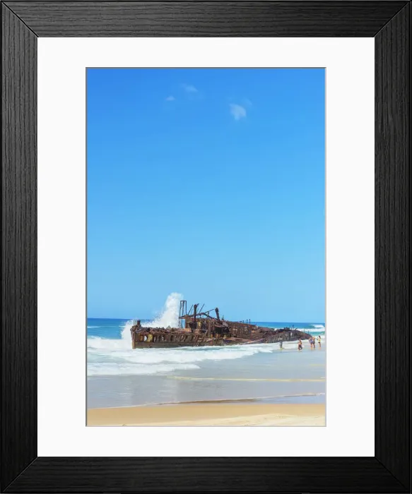 Framed Print : The rusting hulk of the Maheno Shipwreck, Fraser Island, Queensland, Australia Framed Print : The rusting hulk of the Maheno Shipwreck, Fraser Island, Queensland, Australia