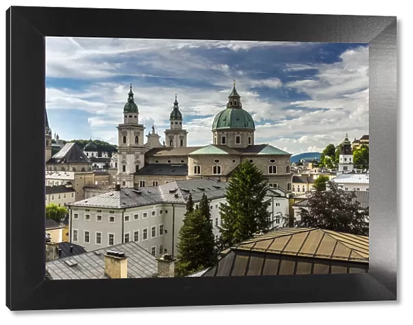 City skyline with the Cathedral, Salzburg, Austria