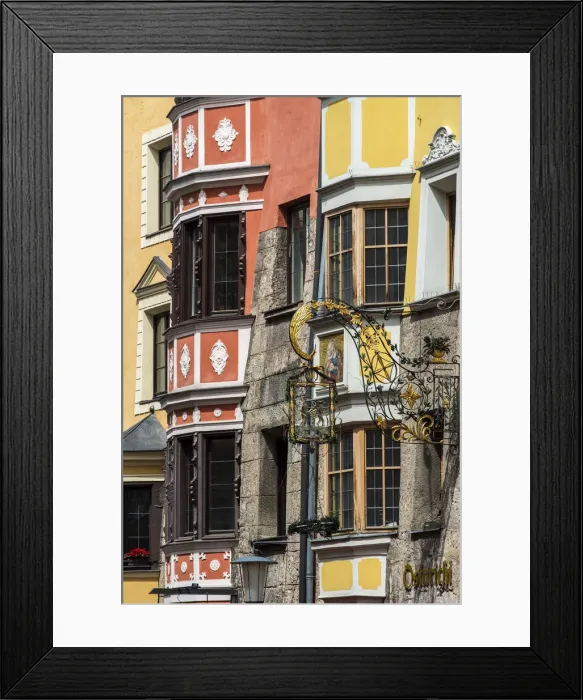 Framed Print : Colorful buildings in the old town, Innsbruck, Tyrol, Austria Framed Print : Colorful buildings in the old town, Innsbruck, Tyrol, Austria