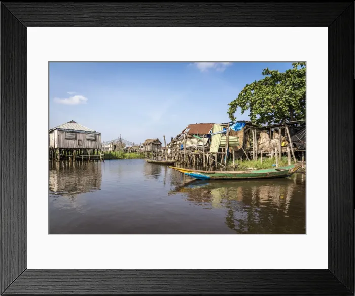 Framed Print : Africa, Benin, Ganvie. A channel of the village Framed Print : Africa, Benin, Ganvie. A channel of the village