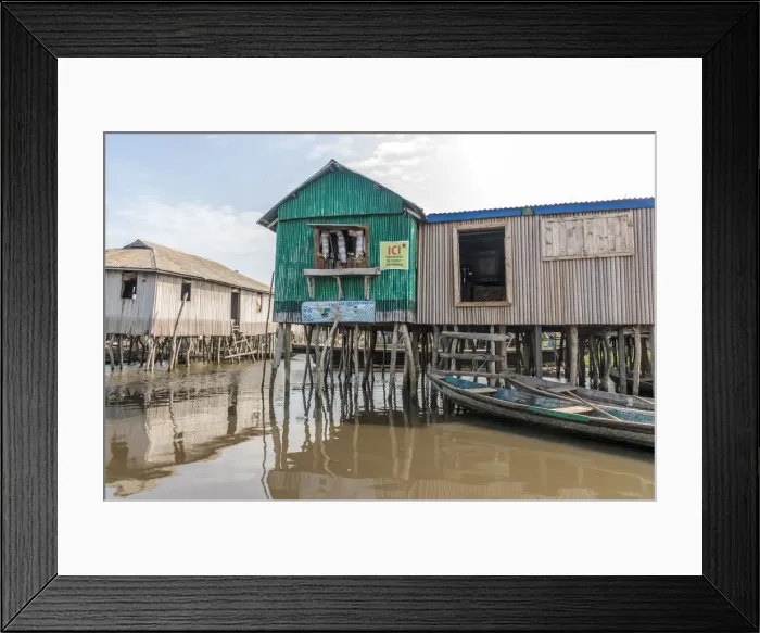 Framed Print : Africa, Benin, Ganvie. A shop in the floating village Framed Print : Africa, Benin, Ganvie. A shop in the floating village