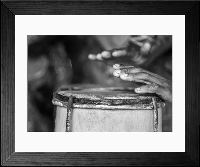 Framed Print : Africa, Benin, Porto Novo, Ajara. A drum player Framed Print : Africa, Benin, Porto Novo, Ajara. A drum player