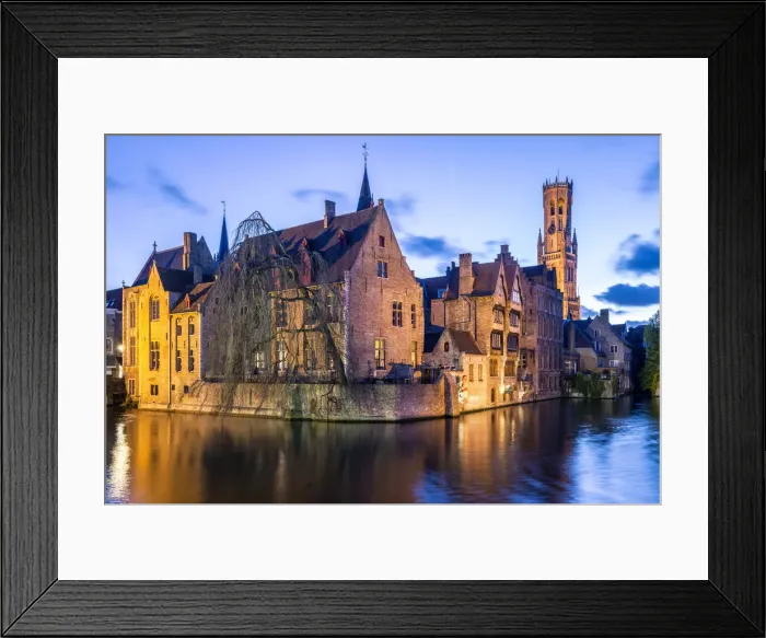 Framed Print : View from the Rozenhoedkaai, Bruges, Belgium, Europe Framed Print : View from the Rozenhoedkaai, Bruges, Belgium, Europe