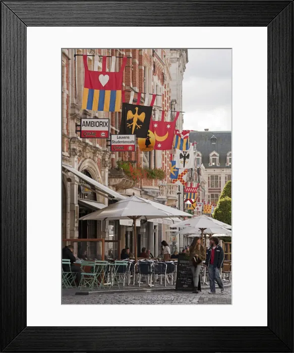 Framed Print : Leuven, Belgium. Cafe in Leuvens historic town centre Framed Print : Leuven, Belgium. Cafe in Leuvens historic town centre