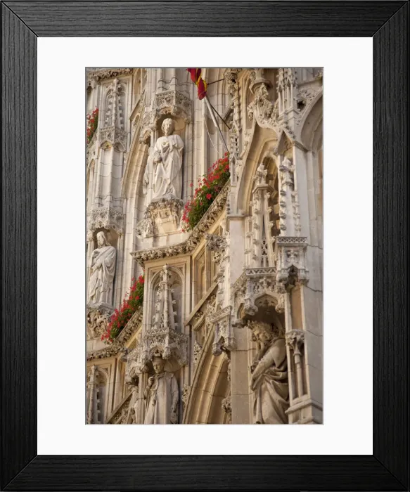 Framed Print : Leuven, Belgium. Detail from front of Leuvens mid-15th century town hall Framed Print : Leuven, Belgium. Detail from front of Leuvens mid-15th century town hall