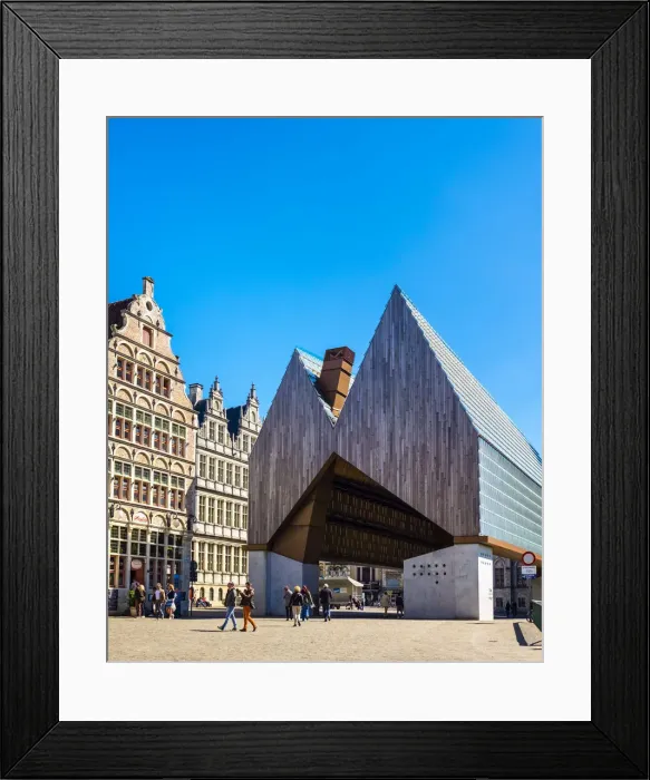 Framed Print : Belgium, Flanders, Ghent (Gent). Stadshal, City Pavilion, designed by architects Robbrecht Framed Print : Belgium, Flanders, Ghent (Gent). Stadshal, City Pavilion, designed by architects Robbrecht