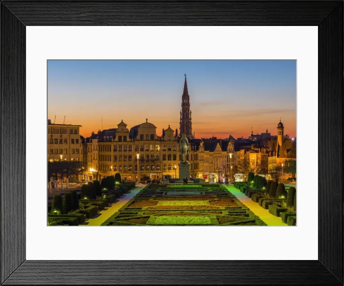 Framed Print : City center skyline from Mont Des Arts, Brussels, Belgium Framed Print : City center skyline from Mont Des Arts, Brussels, Belgium