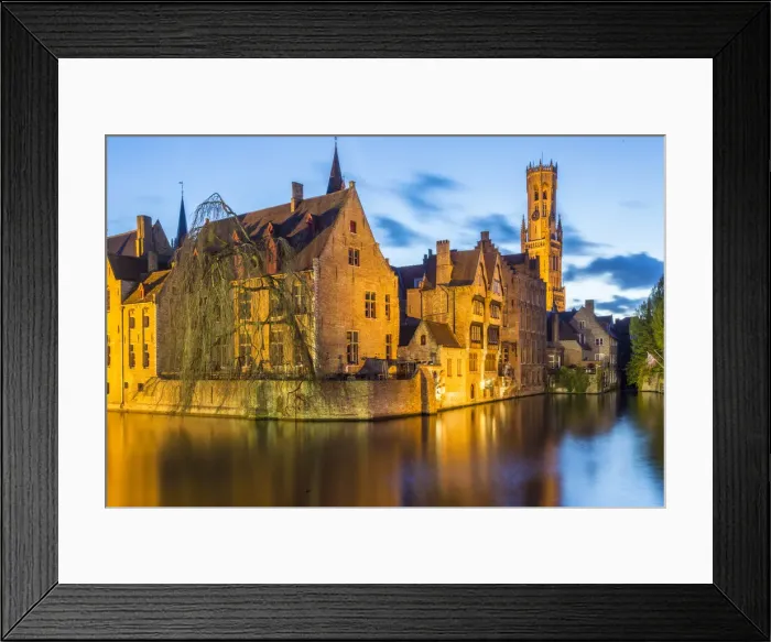 Framed Print : View from the Rozenhoedkaai, Bruges, Belgium, Europe