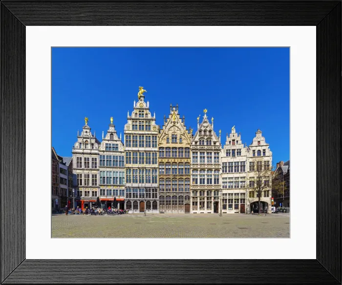 Framed Print : Belgium, Flanders, Antwerp (Antwerpen). Medieval guild houses on Grote Markt Framed Print : Belgium, Flanders, Antwerp (Antwerpen). Medieval guild houses on Grote Markt