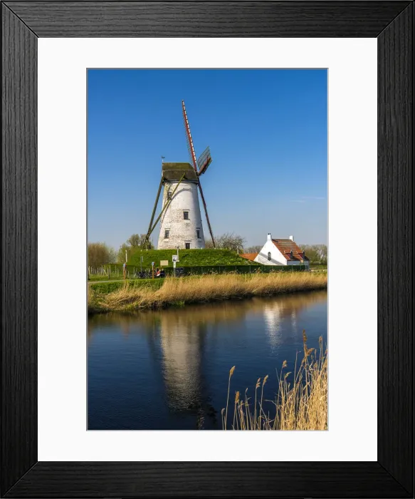 Framed Print : Windmill along Damme canal, Damme, West Flanders, Belgium Framed Print : Windmill along Damme canal, Damme, West Flanders, Belgium