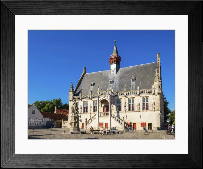 Framed Print : Belgium, West Flanders (Vlaanderen), Damme. Stadhuis Damme town hall Framed Print : Belgium, West Flanders (Vlaanderen), Damme. Stadhuis Damme town hall