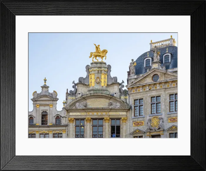 Framed Print : Belgium, Brussels (Bruxelles). Guild houses on the Grand Place (Grote Markt), UNESCO