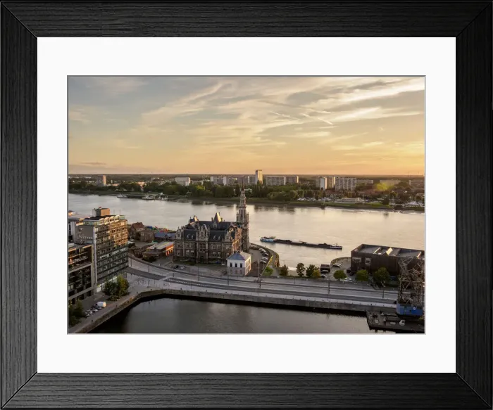 Framed Print : Bonapartedok and River Scheldt at sunset, elevated view, Antwerp, Belgium Framed Print : Bonapartedok and River Scheldt at sunset, elevated view, Antwerp, Belgium