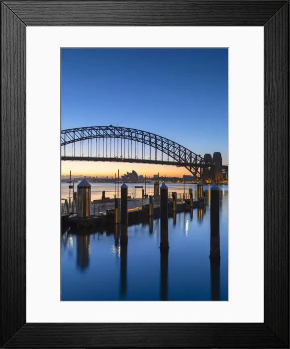 Framed Print : Sydney Harbour Bridge at dawn, Sydney, New South Wales, Australia Framed Print : Sydney Harbour Bridge at dawn, Sydney, New South Wales, Australia