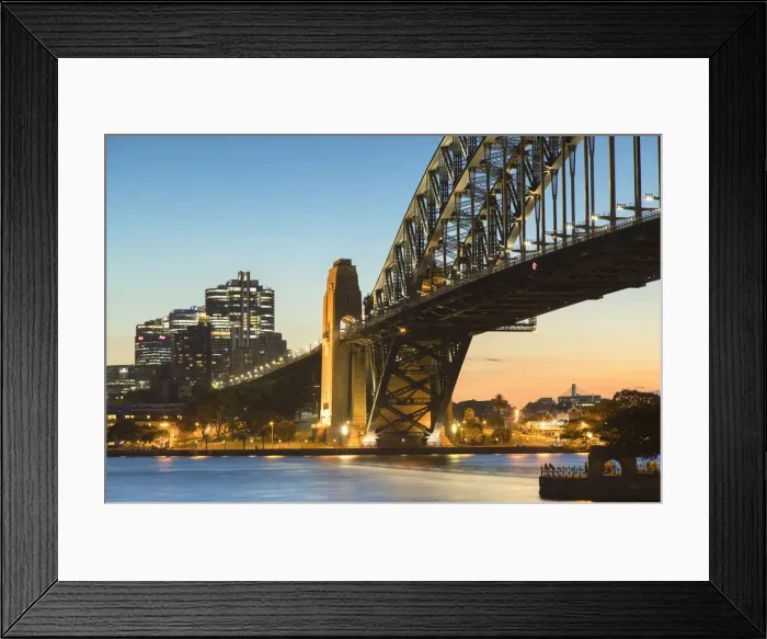 Framed Print : Sydney Harbour Bridge at dusk, Sydney, New South Wales, Australia Framed Print : Sydney Harbour Bridge at dusk, Sydney, New South Wales, Australia